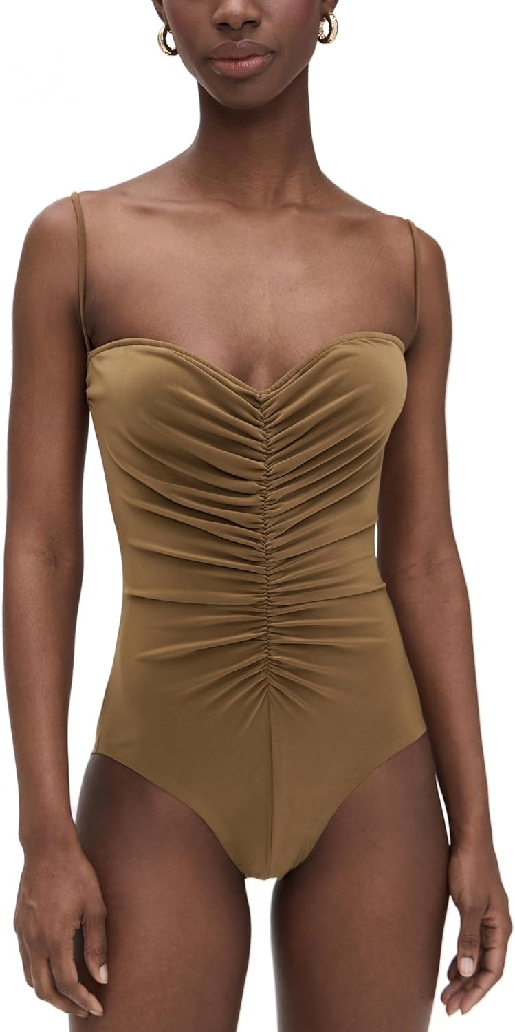 Norma Kamali Women's Strapless Shirred Front Mio One Piece