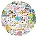 DUOYOU Lot de 100 autocollants colorés avec phrase en anglais pour loisirs créatifs, cahier, skateboard, scrapbooking, jouet classique pour enfants