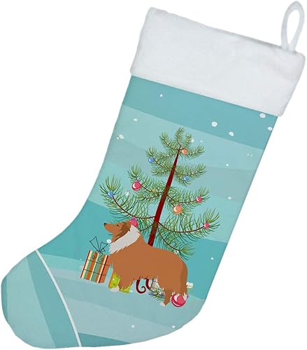 Miniatura 2 de Caroline's Treasures BB2934CS Collie Dog - Medias de Navidad para árbol de Navidad, grande, multicolor