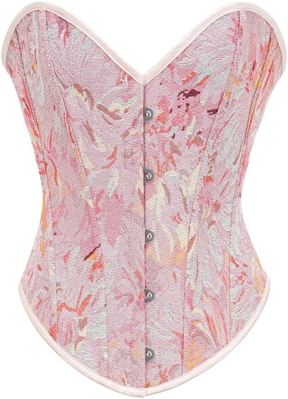 Alivila.Y Fashion Womens Vintage Floral Denim Overbust Corset Bustier Top