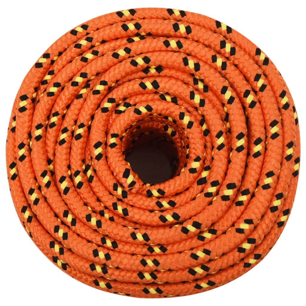 Corda per barca, arancione, 12 mm, 100 m, in polipropilene, per barca, vela, campeggio, officina, da fissare