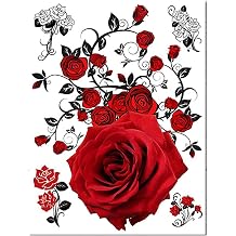 Supperb Temporary Tattoos - Red Roses 8 x 6 inches