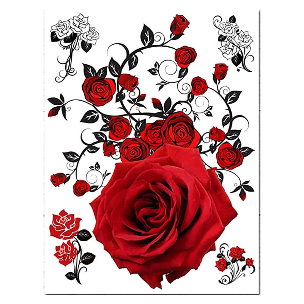 Supperb Temporary Tattoos - Red Roses Design