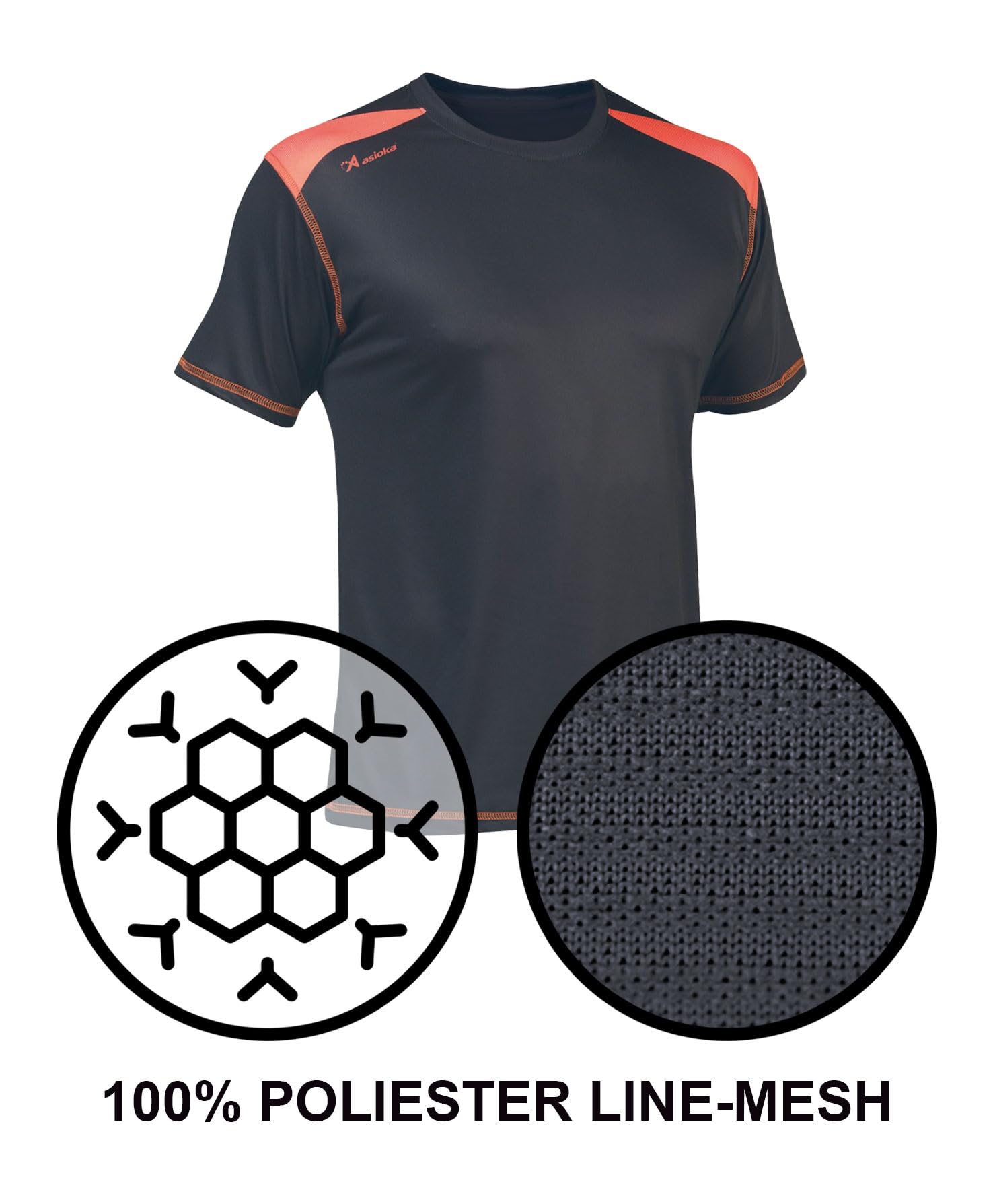 ASIOKA 182/17 Camiseta técnica combinada Unisex para Adultos de m/Corta Unisex Adulto