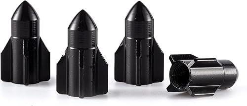 Miniatura 7 de GaRhomxy Tapones de vástago de válvula de neumático de automóvil, 4 tapas de neumático en forma de cohete, válvula de neumático de rueda, cubiertas