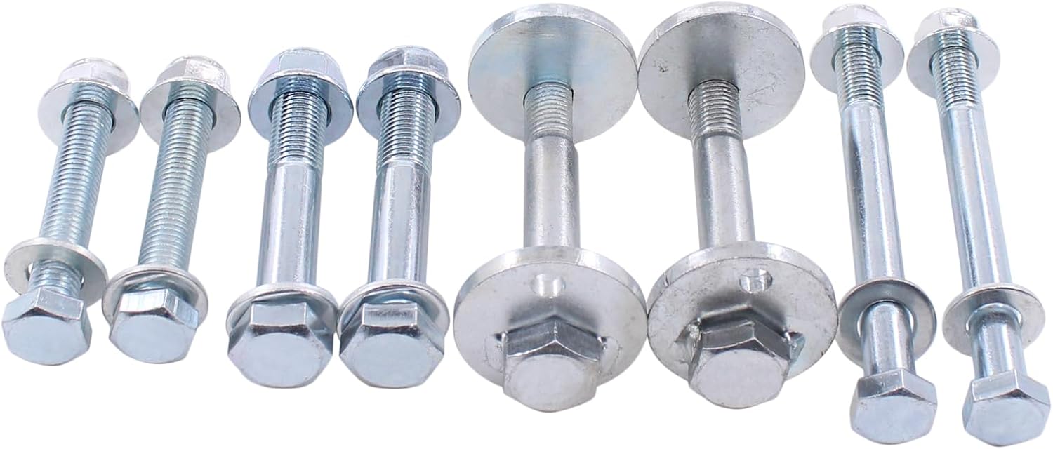 MOTOKU 8Pcs Front Control Arms Cam Bolts & Mounting Hardware Kit for Dodge Ram 1500 2500 3500 4x4 2003-2009 Front Upper Lower Control Arm Camber Adjust Bolt Repair Kit