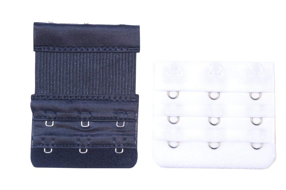 Spandex women's Bra Extender 3 Hook Pack Of 2, size-free, color- white-image-35