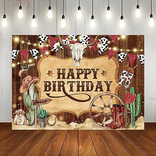 Fondo Fotográfico Western 7x5ft para Cumpleaños miniatura 5