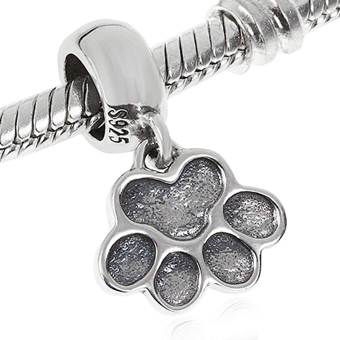 925 Sterling Silver Dog Paw Charm Pet Bead Birthday Anniversary Christmas Gift for Pandora Bracelet - Image 3