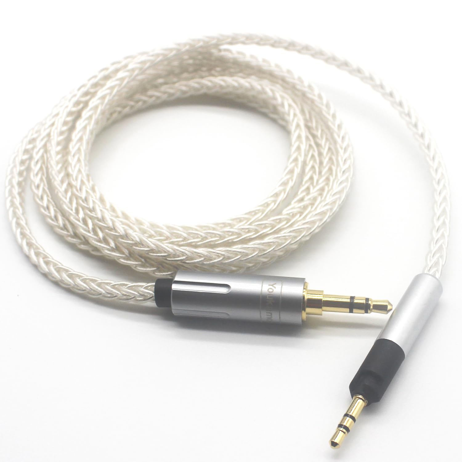 Youkamoo 3.5mm 8 Core Silver Plated Braided Replacement Upgrade Cable Compatible for Sennheiser HD598 HD558 HD518 HD598cs HD599 HD569 HD579 Headphones 1.22m