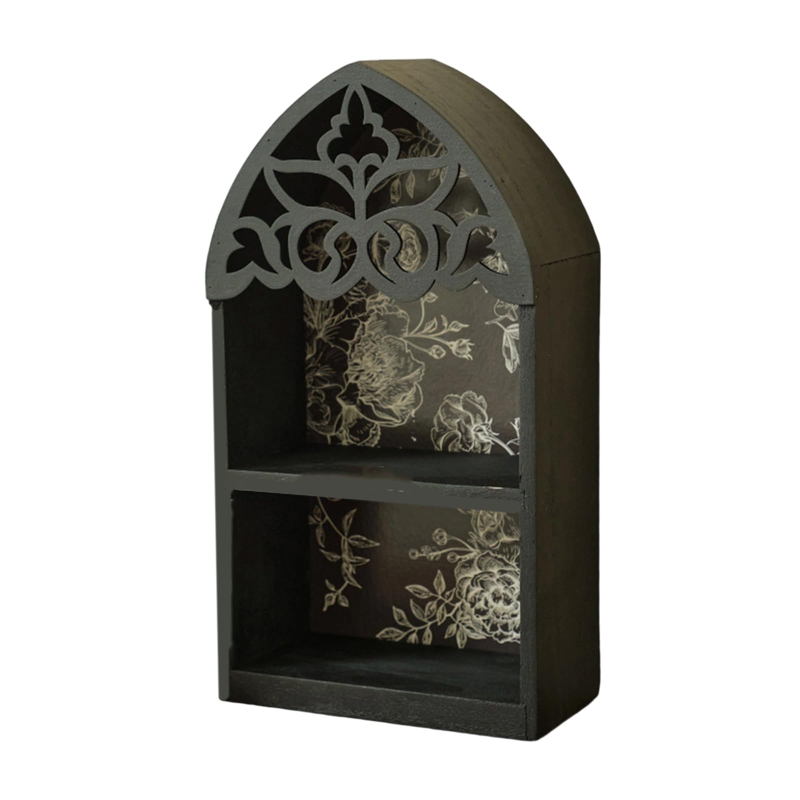 ZEPFJHE Wood Wall Shelf with Crystal Accent Intricate Design for Victorian Home Decoration for Friend, Cut Decorative Shelf