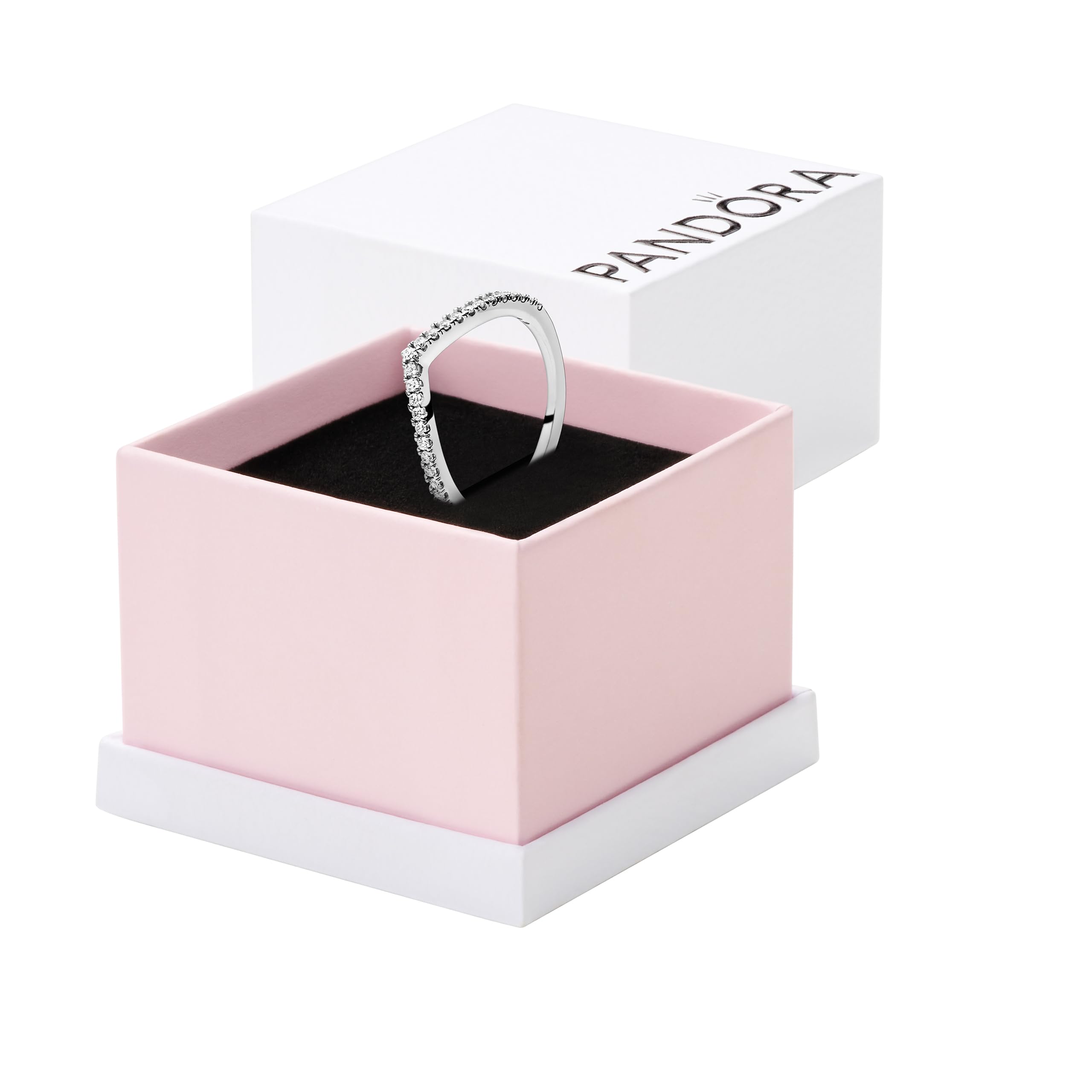 Pandora Wishbone-Ring, funkelnd, Sterlingsilber, mit klarem Cubic Zirkonia
