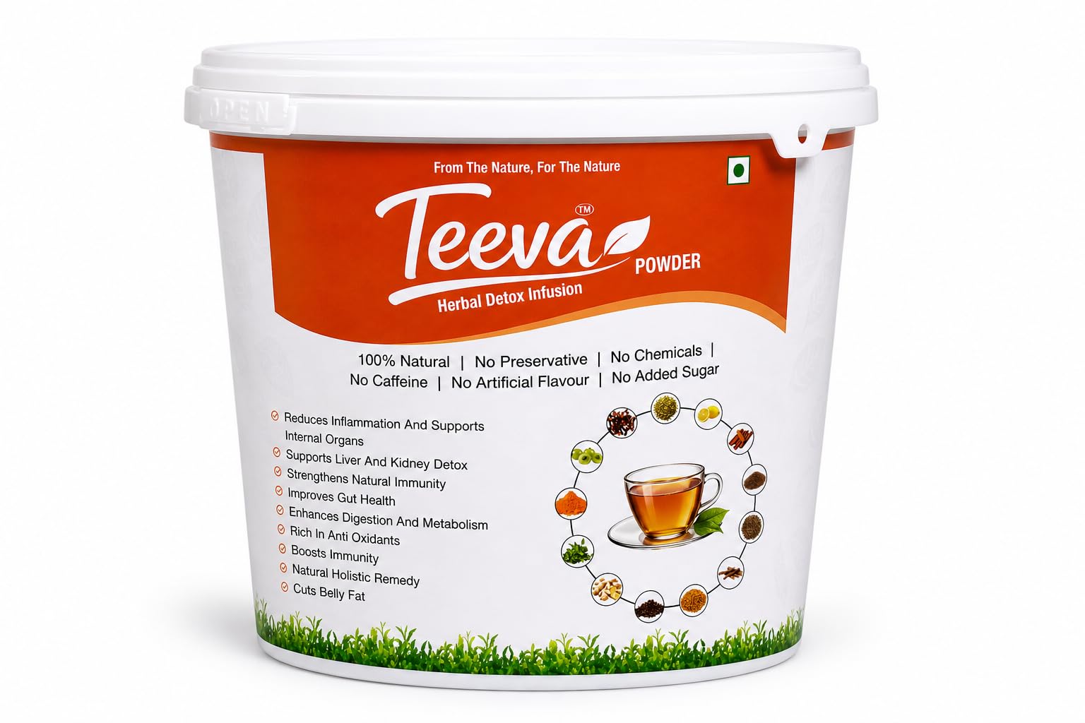 TEEVA - HERBAL DETOX INFUSION POWDER | NATURAL LEMON FLAVOUR | 13 POWERFUL ANCIENT HERBS | SAUNF, NIMBU , DALCHINI , AJWAIN , JEERA , MULETHI , METHI , KALI MIRCH , ADRAK , TULSI BOTH RAMA & SHYAMA , HALDI , AMLA & LAUNG | NO PRESERVATIVE | NO CAFFIENE | HIGHLY RECOMMENDED FOR 40+.-image-5