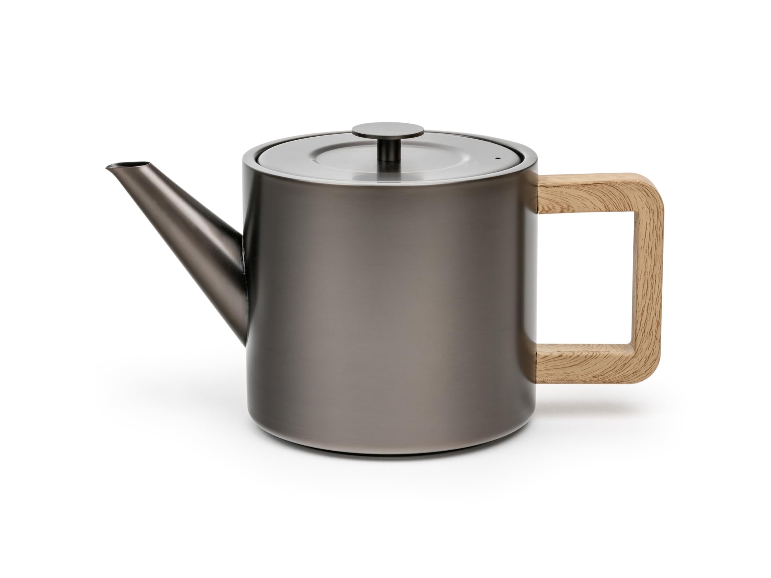 Bredemeijer kleine Edelstahl Teekanne 1.1 Liter - doppelwandige Edelstahlkanne in metallic-grau mit Teefilter- für längeren, warmen Teegenuss