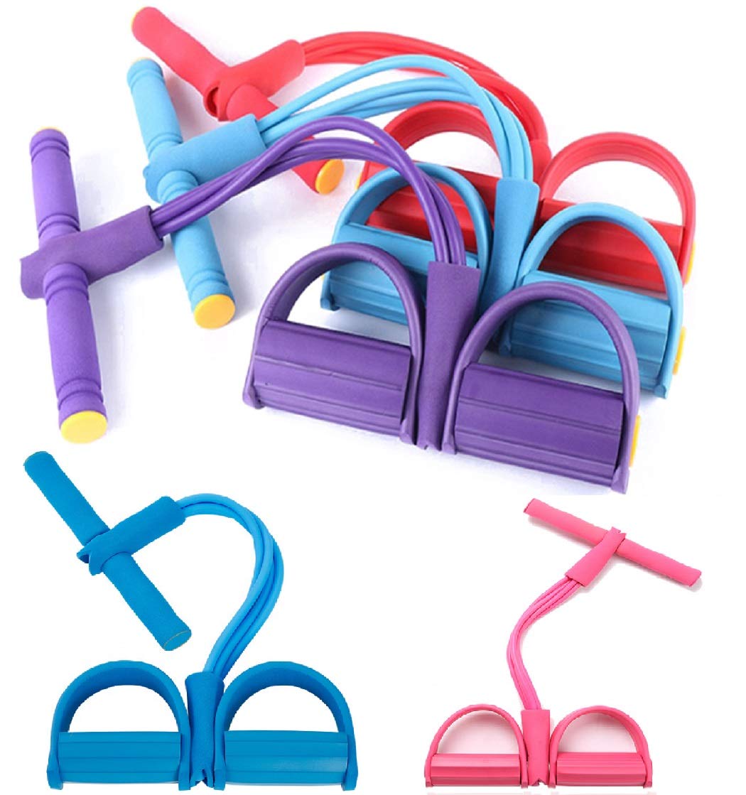 LEOPAX ABS Plastic and Rubber Pull Rope Exerciser Body Trimmer Pull Reducer Pull String - Body Building Training, Rubber Pull Rope Exerciser with 4 in 1 Rope (Multi Colour)-picture-25