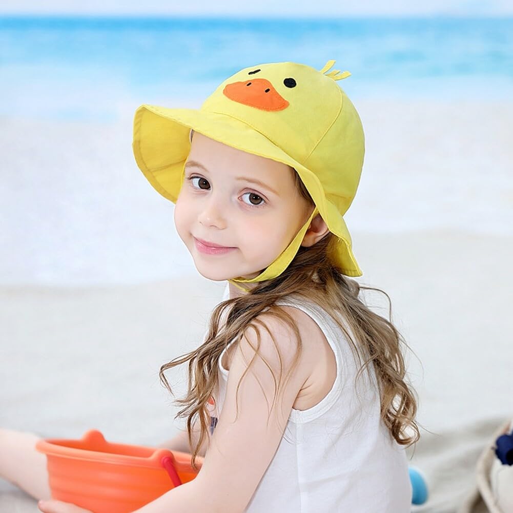 Frog Hat Cute Frog Bucket Hat Cotton Sun Hat Summer Travel Beach Cartoon Fisherman Hat for Men Women Adult Teens (Duck)