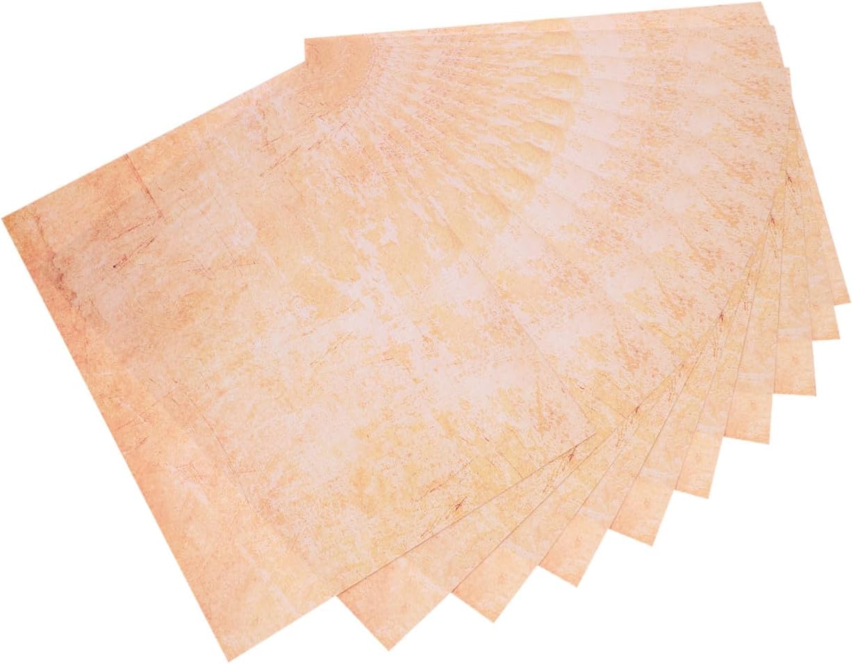 COHEALI 100pcs Vintage Writing Paper A4 Decorative Blank Letter Paper with Retro Wrinkled Texture for Invitations Stationery Supplies