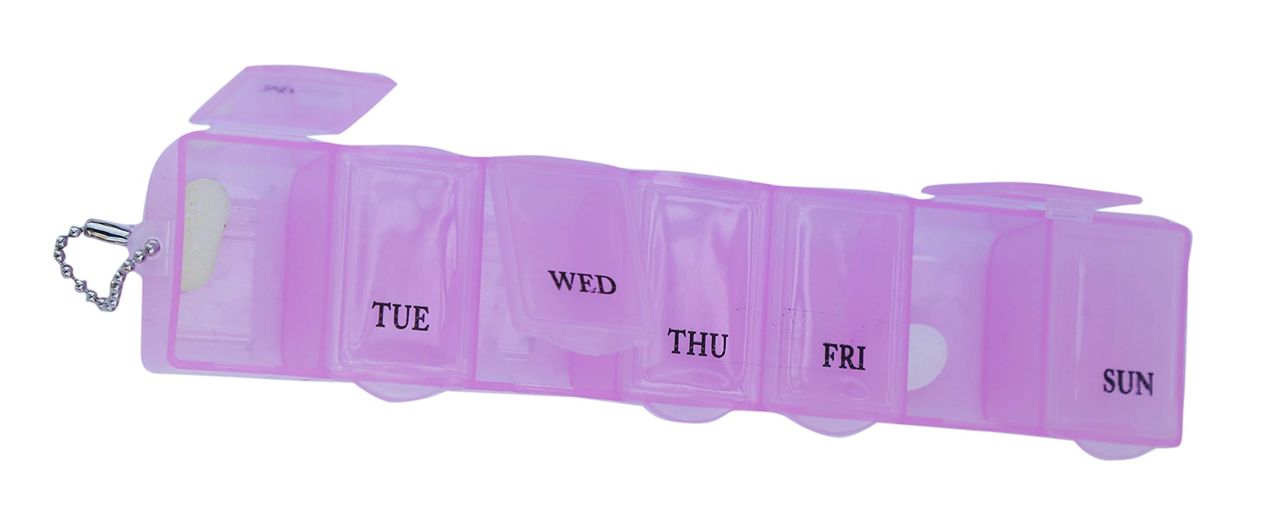 EVOHOME® Multipurpose Medicine Box Organizer Plastic Storage Boxes For Medicine Pills And Jewellery Organizer For Home And Kitchen Tools Box 28 Days 4 Weeks For 7 Days (1 Line Silver)