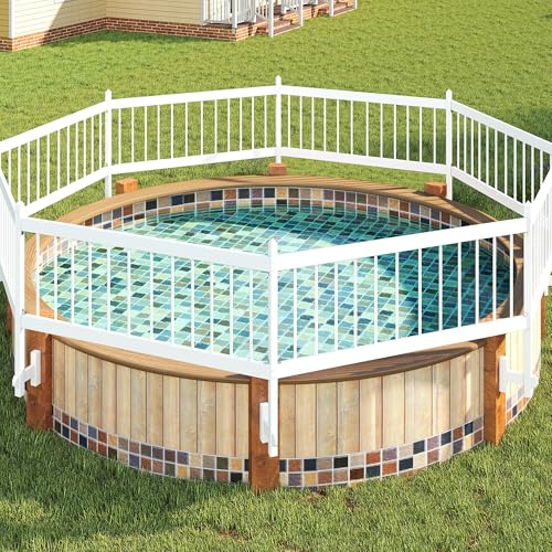 Real Relax Above Ground Pool Safety Fence, White (Kit A-8 Sections)