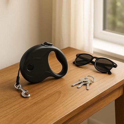 Miniatura 5 de Correa retráctil para perro de 16 pies, plástico duradero, metal y poliéster para perros pequeños a grandes, sistema de bloqueo suave y agarre