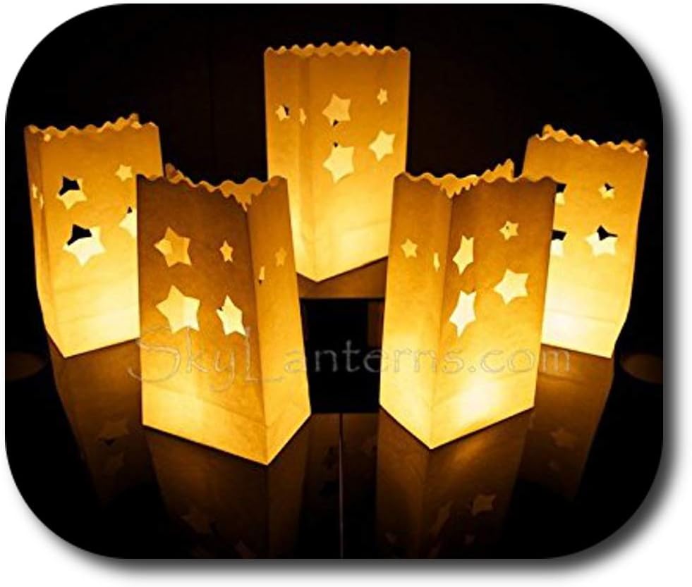 Candle Bags Candle Luminary Bags (Pack of 50) Stars Amazon.co.uk