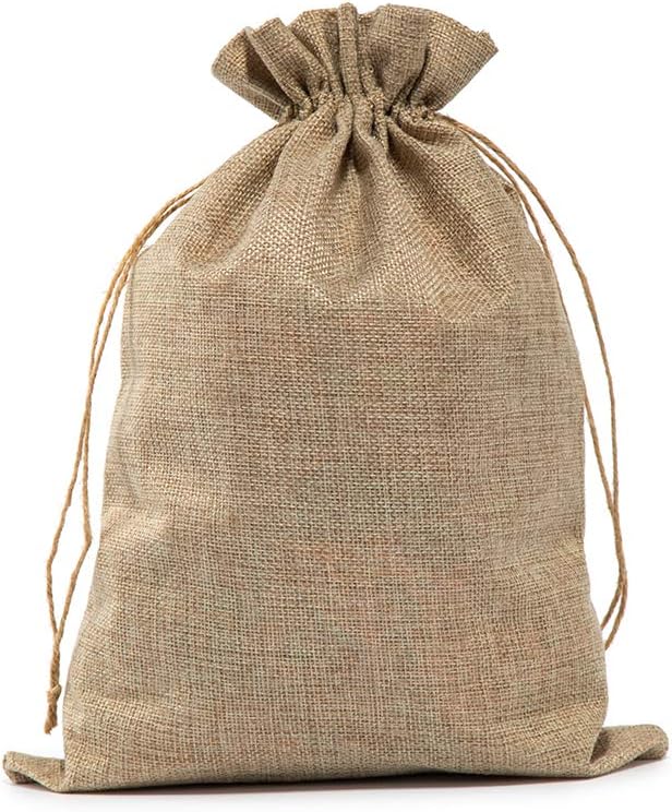 TapleapBurlap Bags in Bulk with Drawstring, 10x14 inches Burlap Favor Sacks (Lot of 20) for Wrapping New Year Gifts, Birthday, Wedding, Party or Household Use Like Gardening