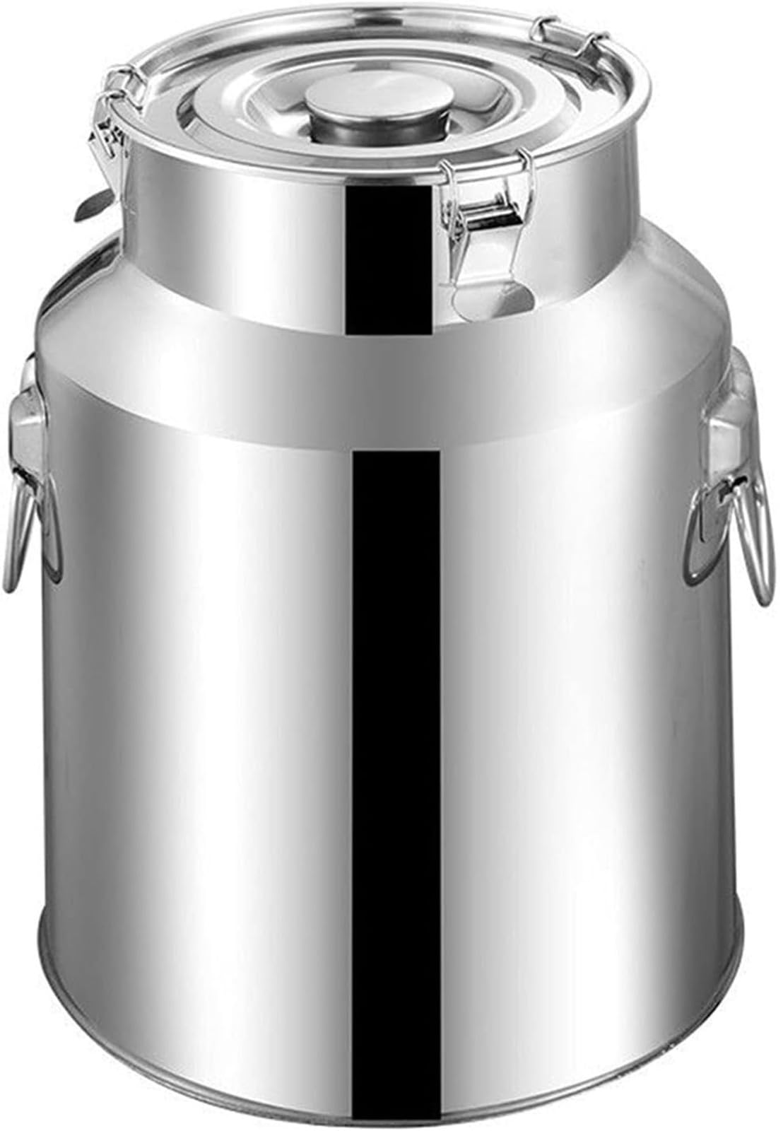 Lechera de acero inoxidable, tanque de transporte, contenedor de almacenamiento de alimentos con tapa para leche, agua, harina, aceite, mini barril y más