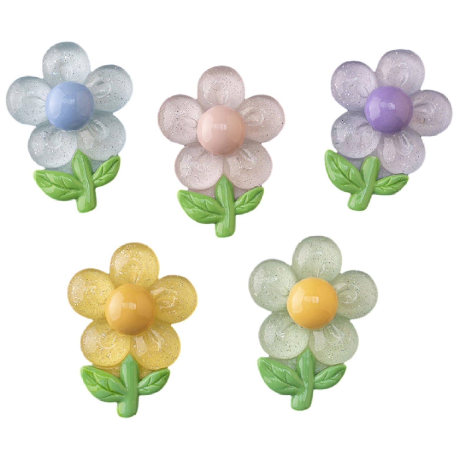 Dryxog 4 Pezzi Graziosi Magneti Frigorifero Forma Fiore Finto Mini Magnete Decorativo Mini Piante Finte Carine in Vaso Calamite per Casa Cucina Ufficio Scuola Armadietto Lavagna (Fiore di Perla