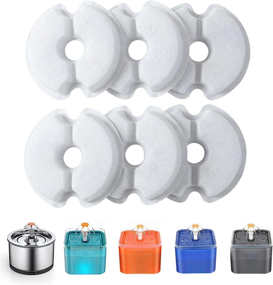 cyclingcolors 5x filtro fontanella per gatti spugna schiuma acqua fontana, rotondo 104mm