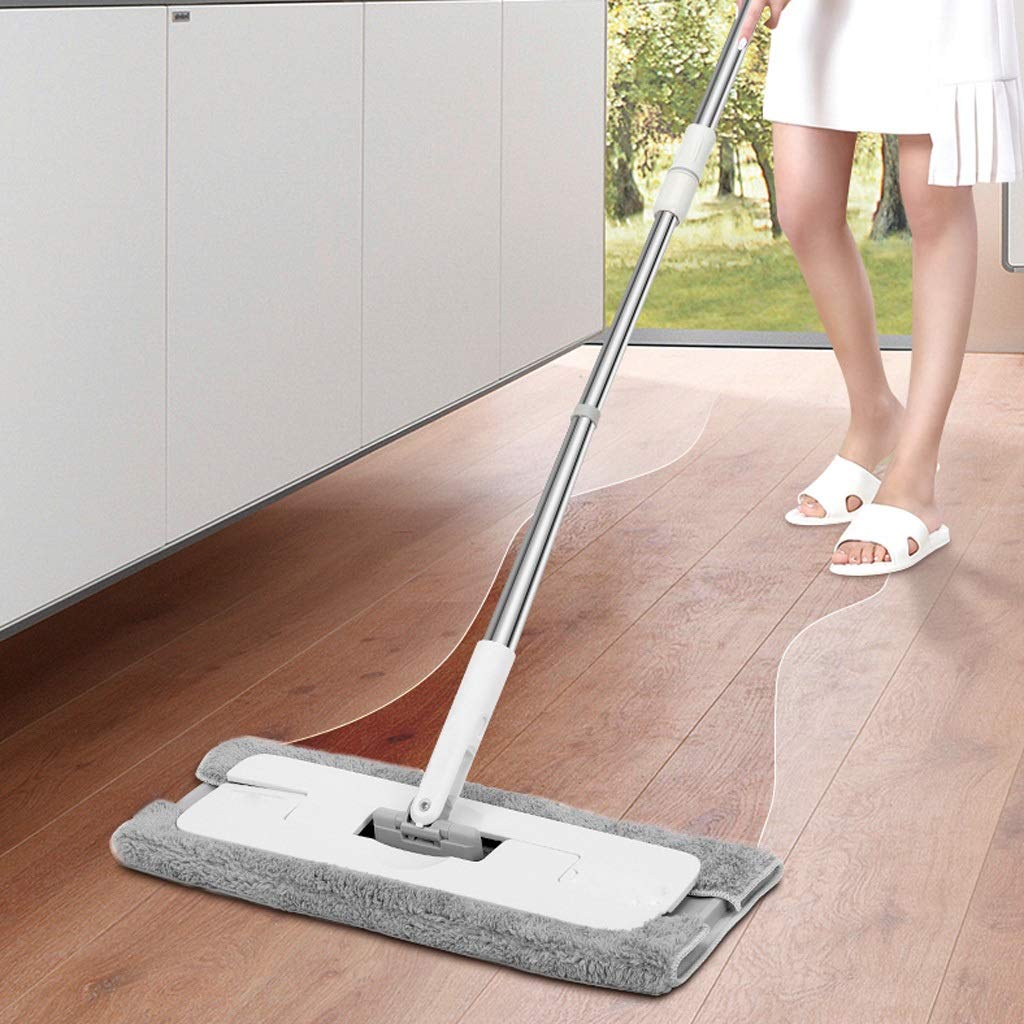Mop Obrotowy mop, stal nierdzewna, obrotowy uchwyt, obracający się 360 stopni, obracający się na płasko, tkanina z mikrofibry, wydajne czyszczenie podłóg Rocznicowy ciepły jak zawsze Learned