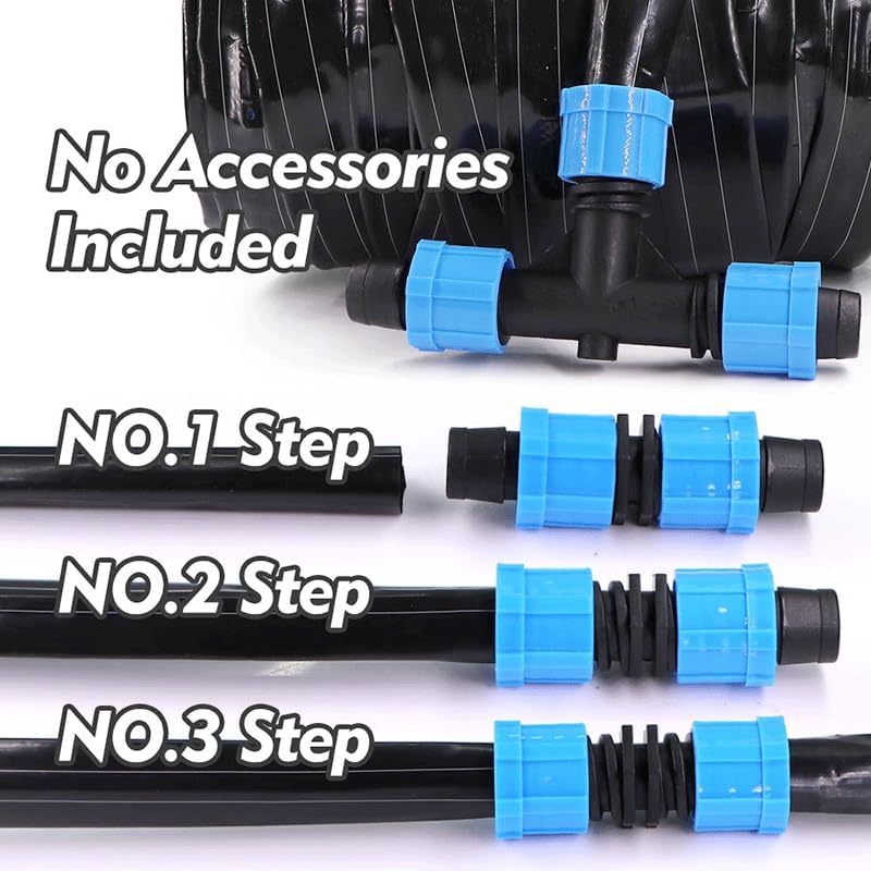 100m Drip Tape 16mm PE Hose, for Garden Greenhouse Orchard Watering Farm Agricultural Irrigation Soaker Hose Dripper(15cm)