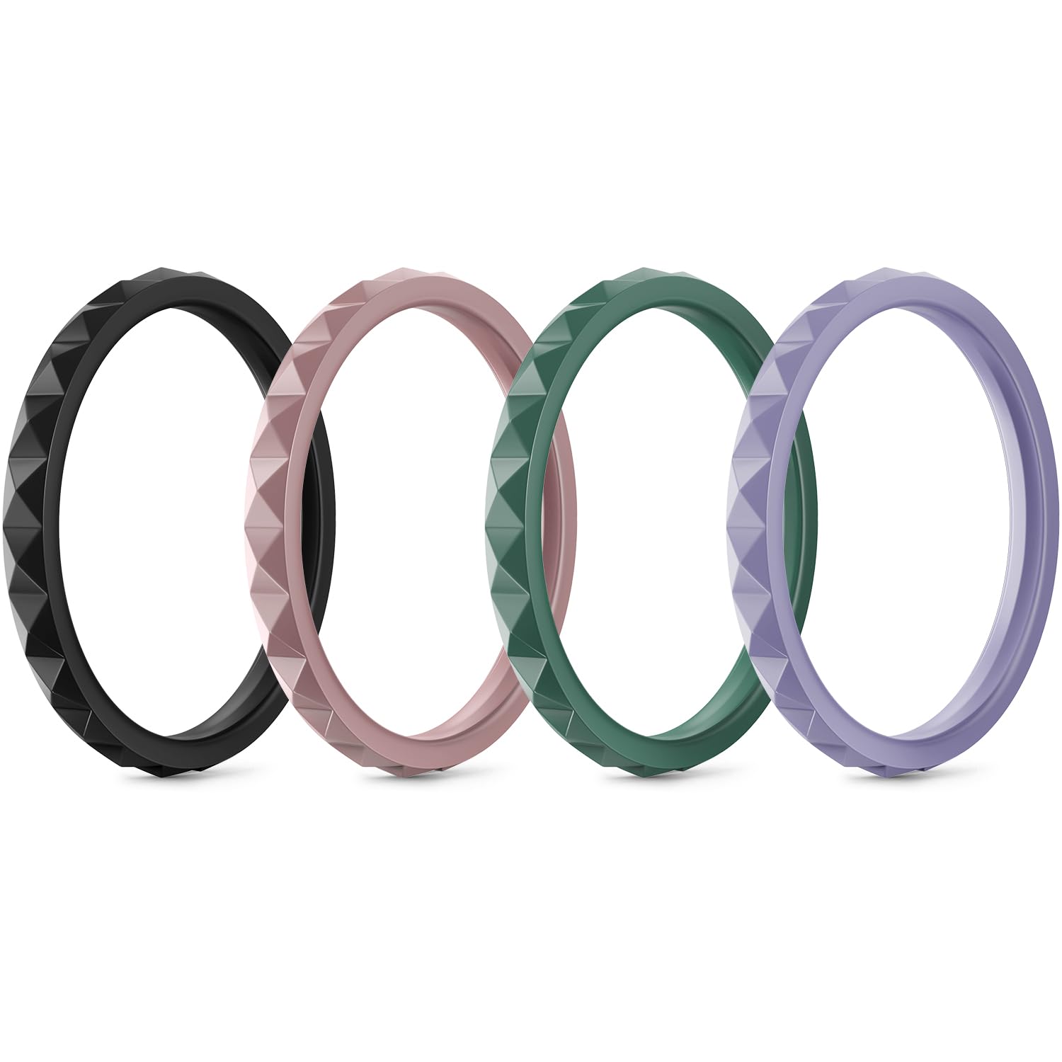 Egnaro Silicone Wedding bands women, Stackable Silicone Ring style