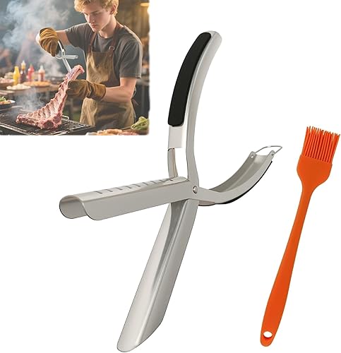 Desollador de costillas para barbacoa, herramienta de extracción de membrana de costilla de acero inoxidable con agarre ergonómico antideslizante
