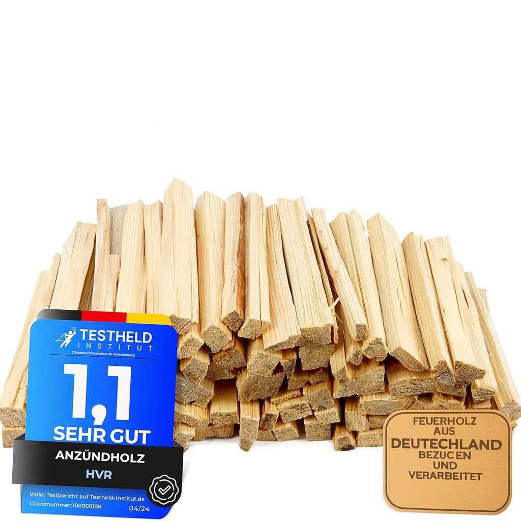 HVR 30 kg Anzündholz – Trockenes, naturbelassenes Anfeuerholz aus eigener Forstwirtschaft – 20 cm Länge – Restfeuchte unter 15% – Made in Germany