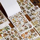 Vintage Washi Sticker Set 50 Sheets Retro Stuff Rose Plant Animal Mushroom Decorative Adhesive...