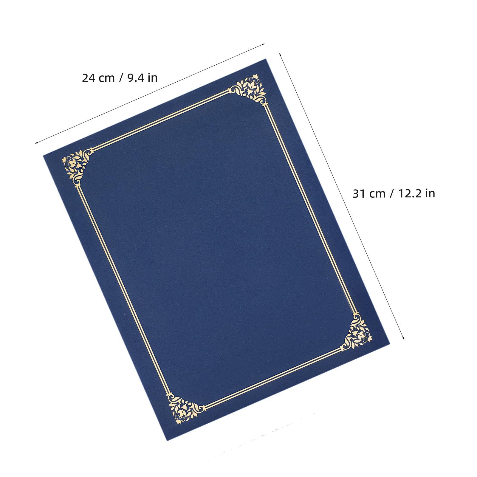 Zerodeko 20 porte-certificats 8,5 x 11 pouces, bordure dorée, papier