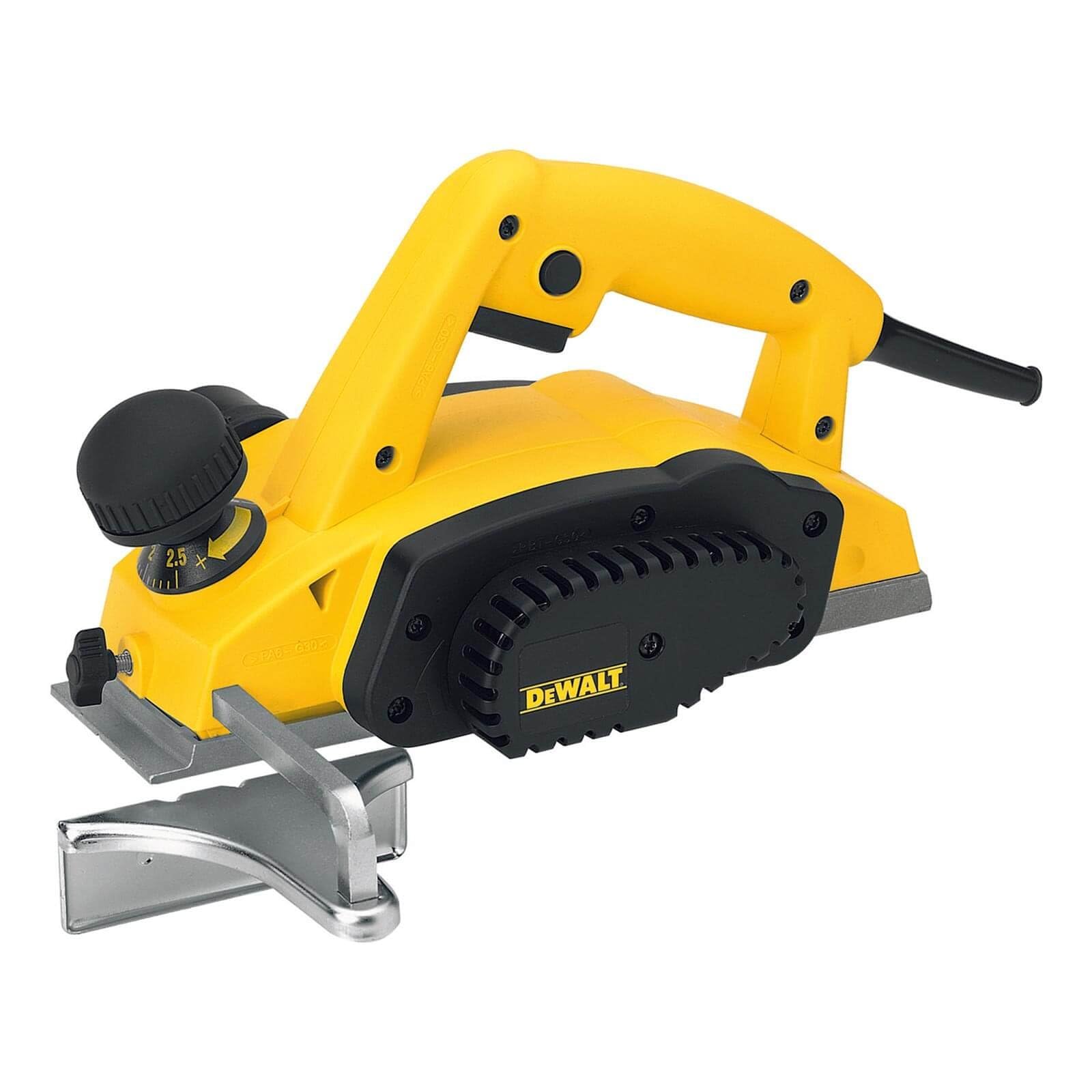 DeWalt DW680-QS, rabot électrique 600W, 82mm x 2,5mm, Noir/Jaune