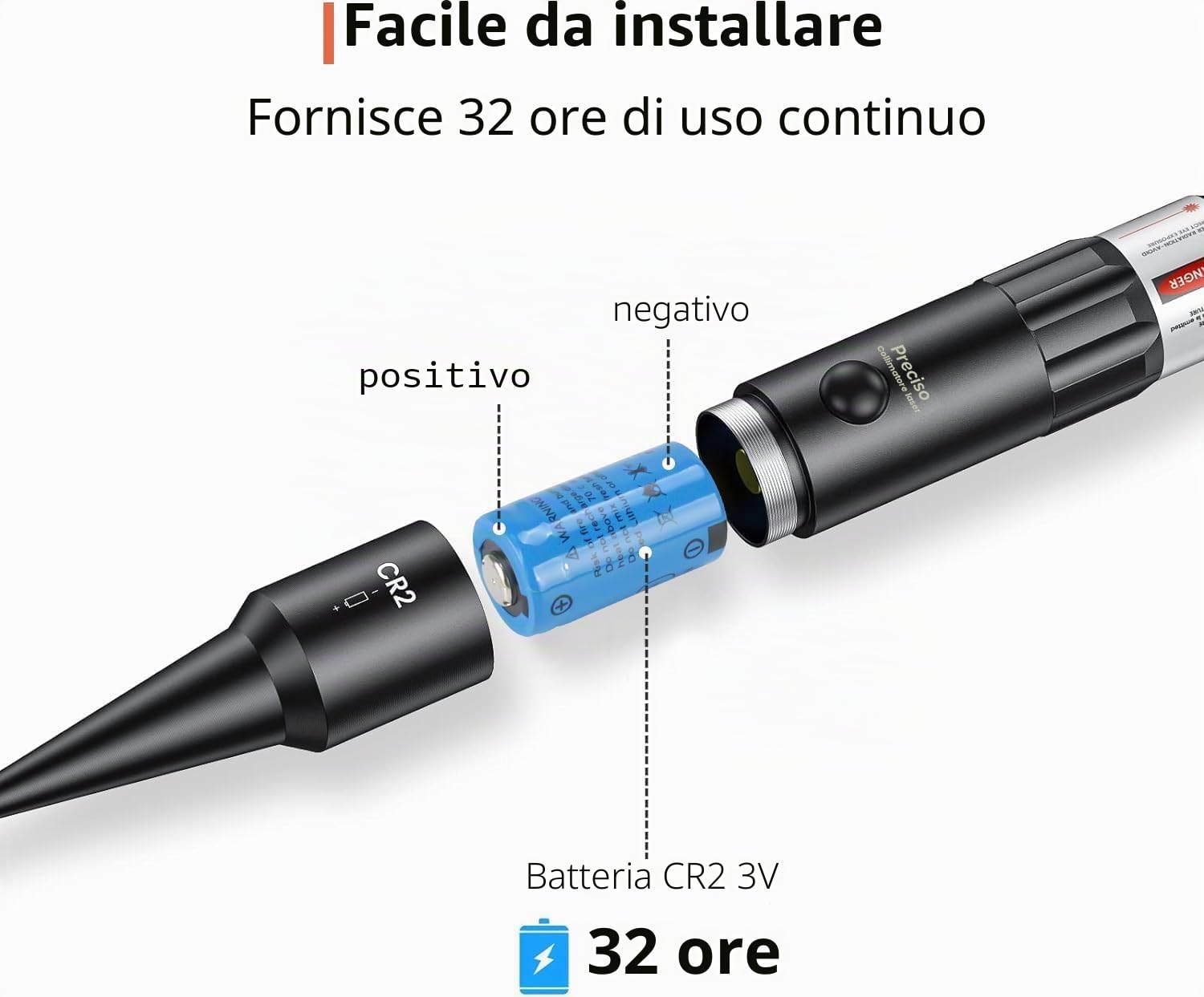 KinZon Kit di mirino con foro rosso laser Bore Sighter per calibro da 0.17 a 0.54 per lunetta di mira e pistola, softair