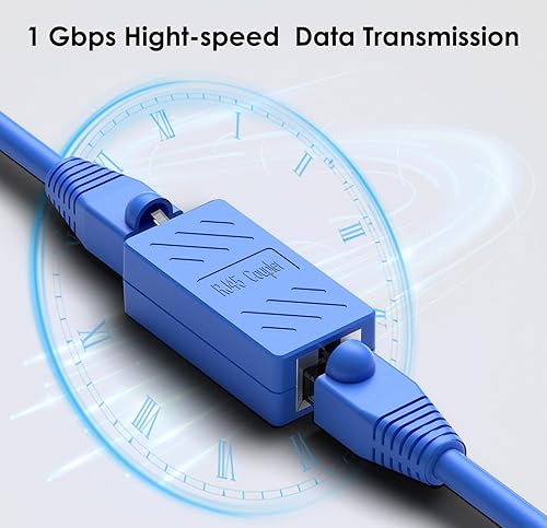 Miniatura 2 de ZUZONG Acoplador RJ45 Conector de extensión Ethernet, Cat7 Cat6 Cat5e Acoplador Ethernet hembra a hembra (azul 5 unidades)