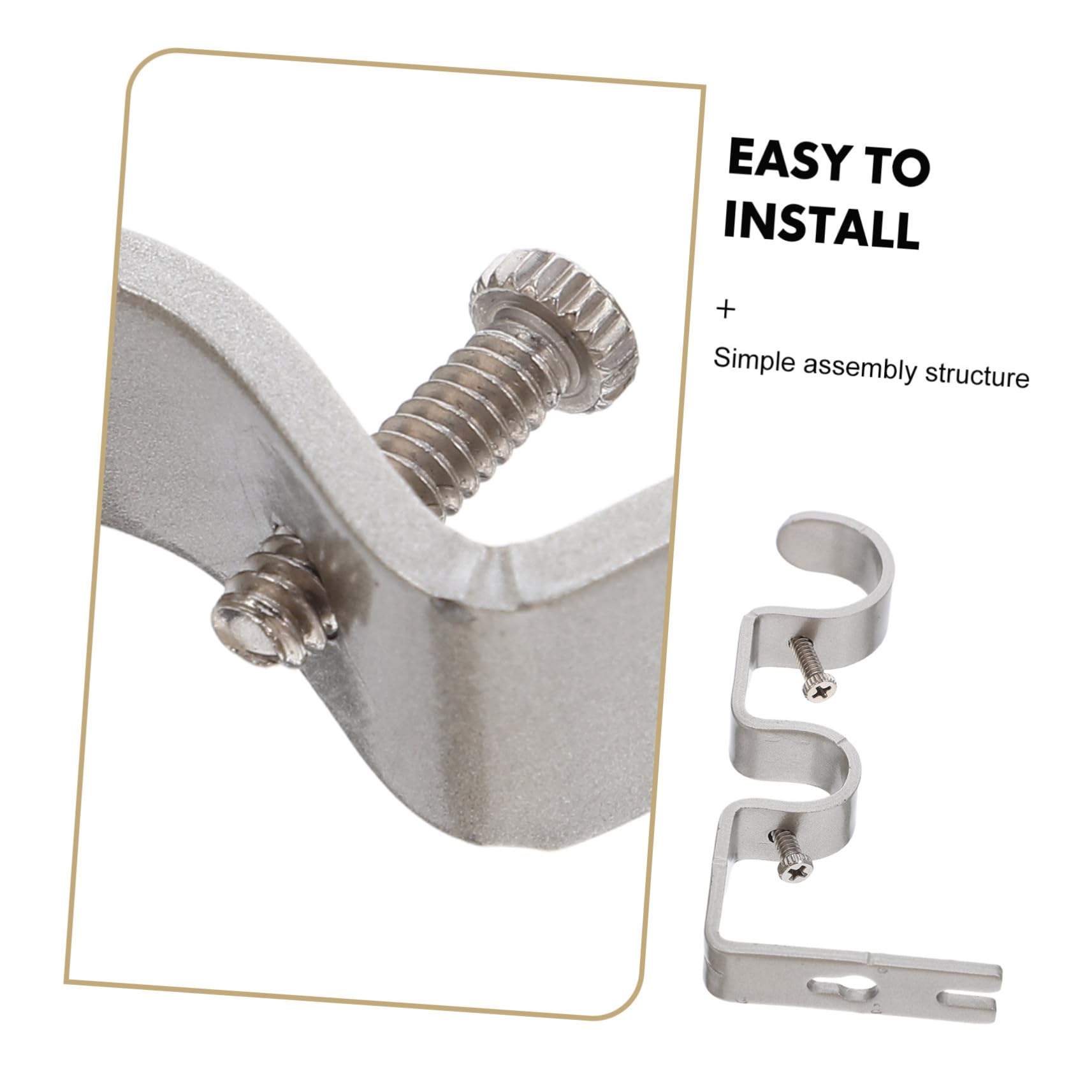 Cabilock 6pièces Supports de Tringle à Rideaux Réglables pour Fixation Murale Lot de Supports Centraux Métal pour Tringles Rideaux