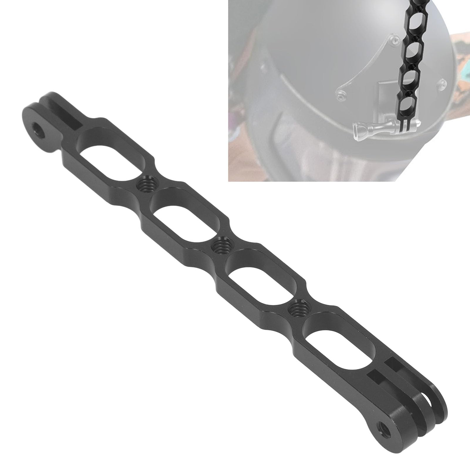 Braccio Estensione Per Casco Action Cam 250mm In Lega Di Alluminio – Compatibile Con Insta360 X3, ONE RS, ONE X2 – Nero