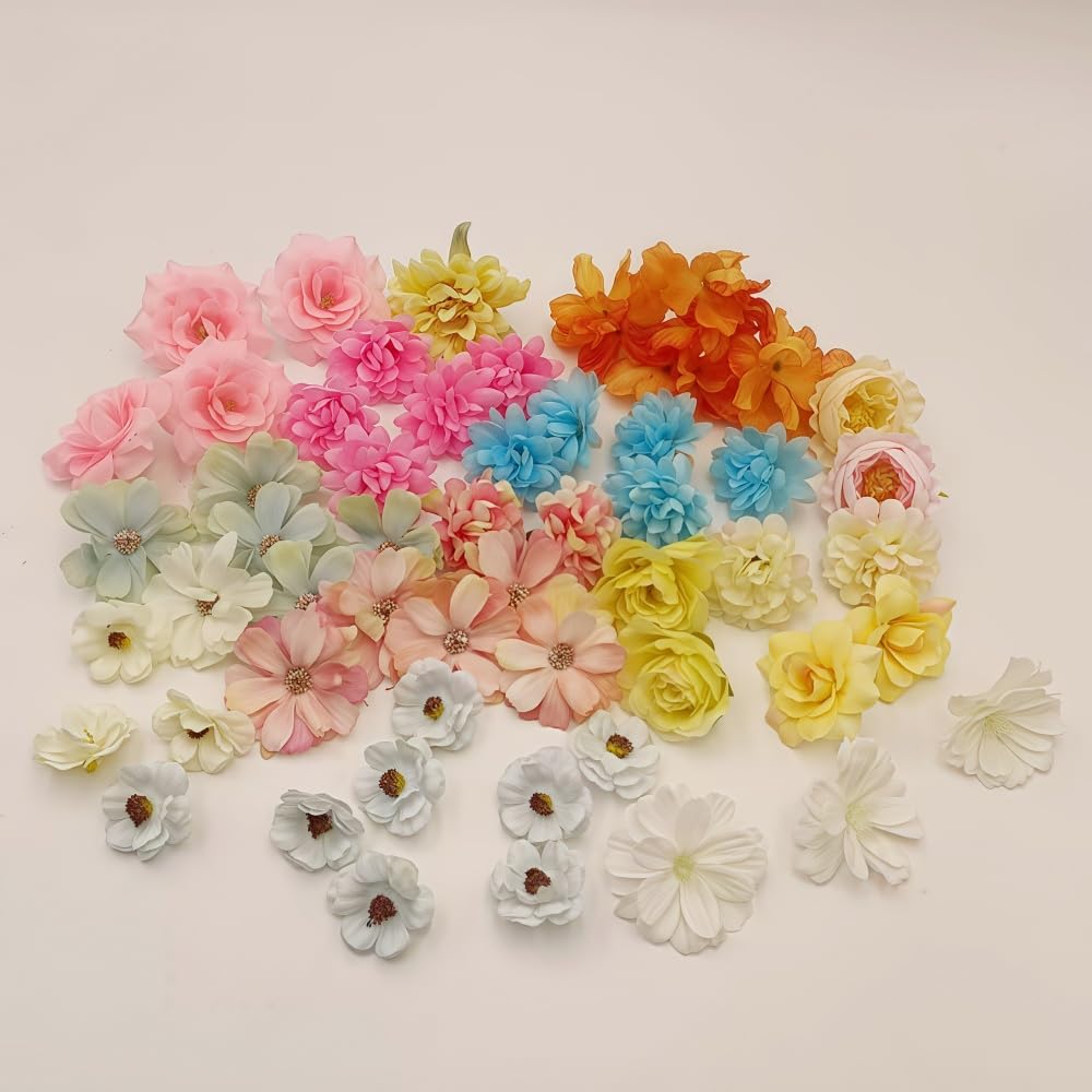 Petites fleurs artificielles pivoine marguerite rose pour fournitures d'artisanat
