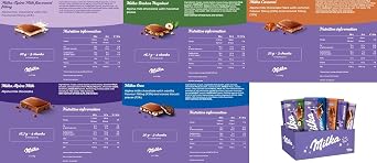 Milka Selection Gift Sharing Bulk Box, Assorted Chocolate Tablets, Milka OREO, Caramelo, Creme, Hazelnut and Alpine Chocolate Milk, Perfect for Gifting or Sharing, 100 g Bars (Pack of 10 Bars)