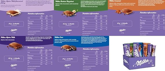 Milka Selection Gift Sharing Bulk Box, Assorted Chocolate Tablets, Milka OREO, Caramelo, Creme, Hazelnut and Alpine Chocolate Milk, Perfect for Gifting or Sharing, 100 g Bars (Pack of 10 Bars)