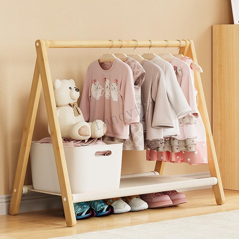 Amazon.co.jp: fancyfly児童用木製ハンガーラック ベビー用木製