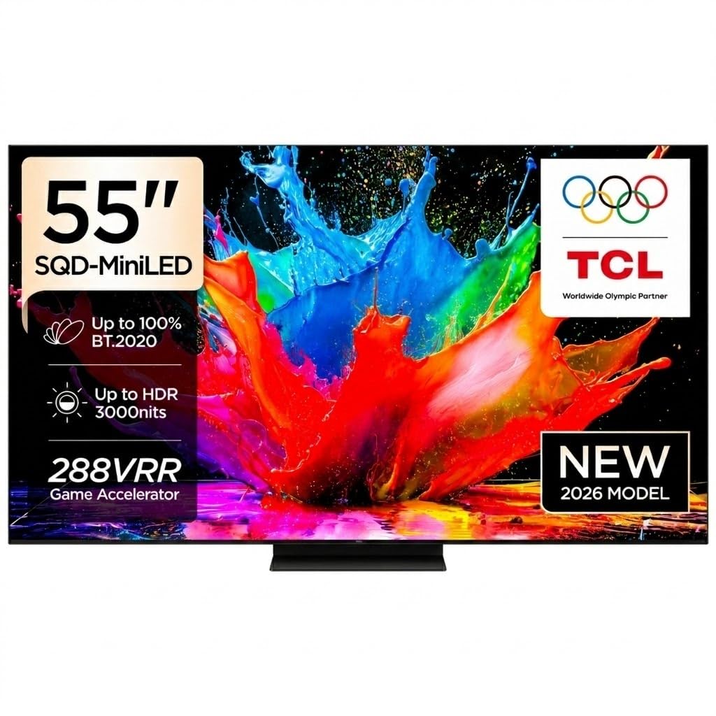 55 Inch C79L Premium SQD-Mini LED 4K Smart Google TV (2026 Model) TCL 144Hz 55C79L 4K Gaming Television with 288 VRR Game Accelerator, HDR Upto 2700 Nits, Dolby Atmos, DTS X, TSR AiPQ Processor