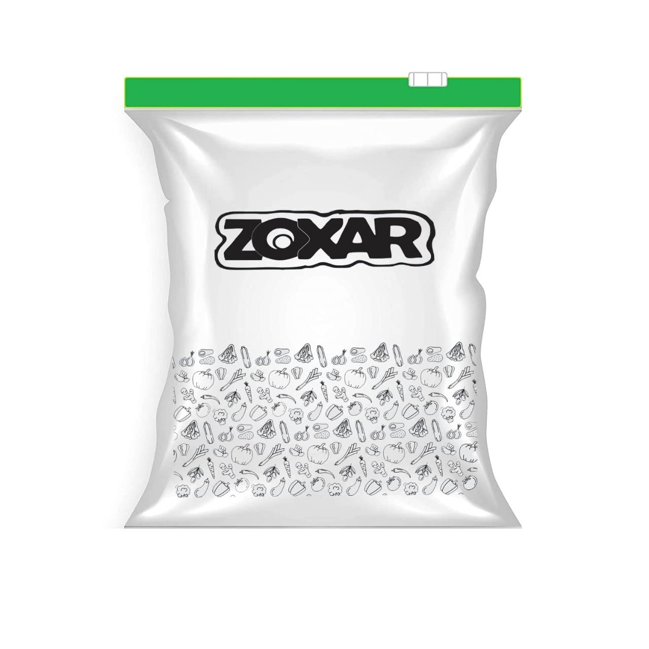 ZOXAR Printed Pack Of 15 Ziplock Pouch Veg Bag, Ziplock Bag For Storage, Freezer RE-USABLE Zipper Bags, Ziplock Plastic Bags For Fridge Food Storage, Ziplock bags Medium Size 9"X10" (22.86cmX25.4cm)