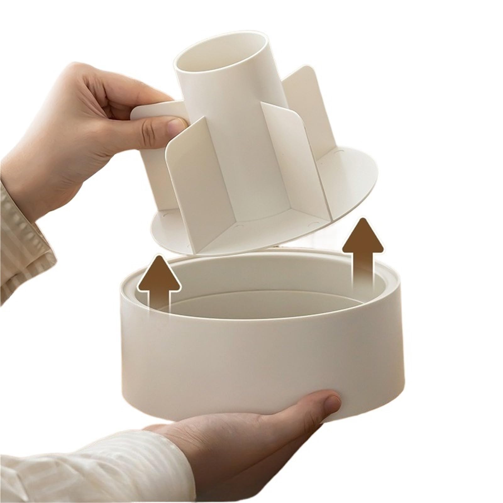 Portapenne girevole di lusso in plastica, portapenne da scrivania for cancelleria ufficio per Ufficio e Casa(White)