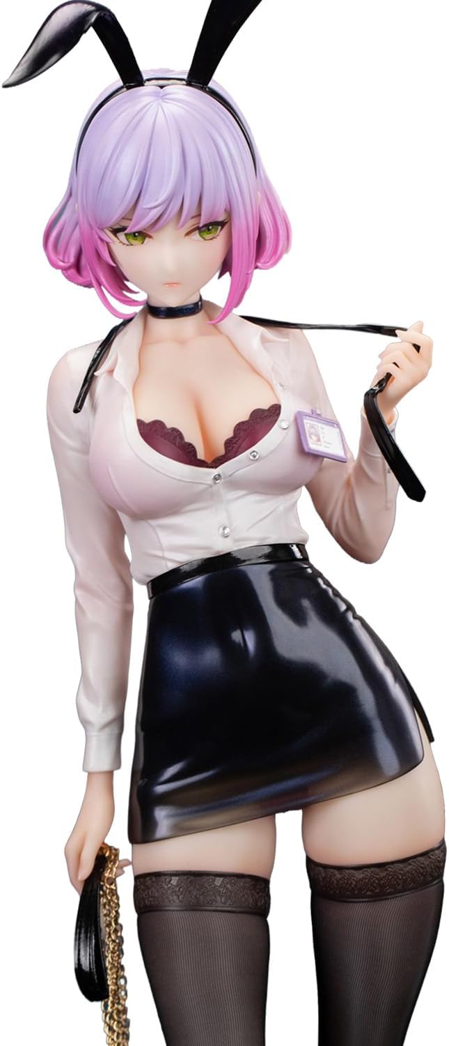 Luna 1/4 Scale Office Style Bunny Girl Figure: 18" Large Anime Statue, Office Professional Attire with Intricate Lace Hosiery - Premium PVC/ABS Finished Model for Desktop Decor & Collectors