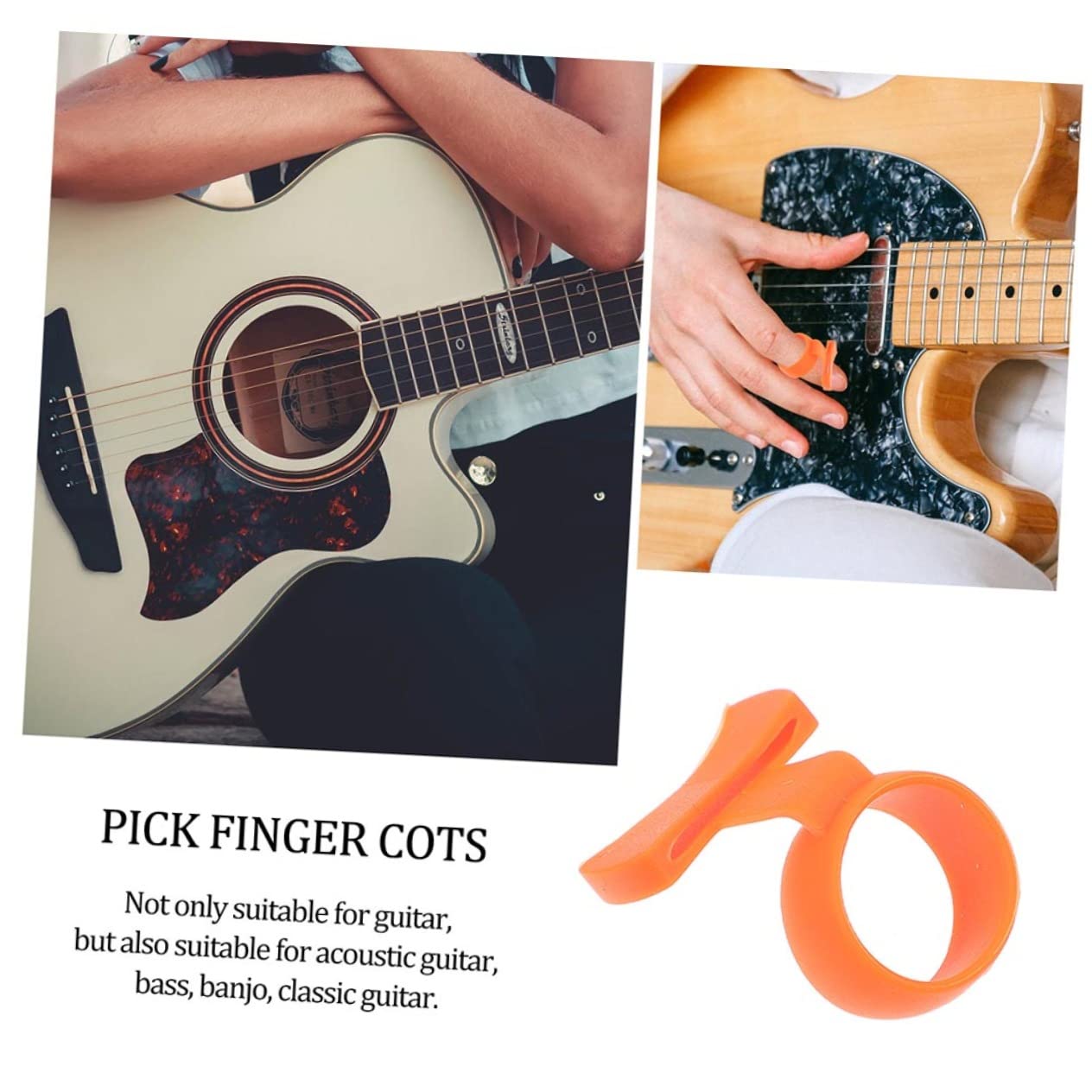 Mikinona 6 Piezas De Púas De Guitarra Eléctrica Soporte para Púa De Guitarra Púas De Guitarra Acústica Soporte para Púas De Guitarra Agarre Medio Púa De Guitarra Punzón Pulgar